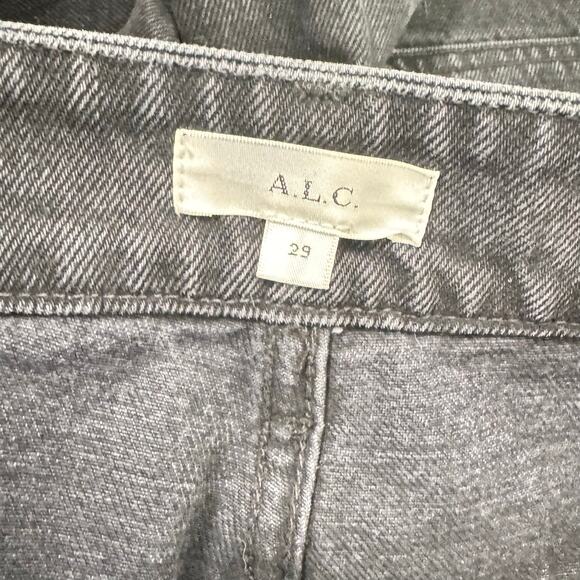 A.L.C. Hayden High Rise Seamed Wide Jeans Washed Black Cotton Womens Size 29 - Picture 9 of 10